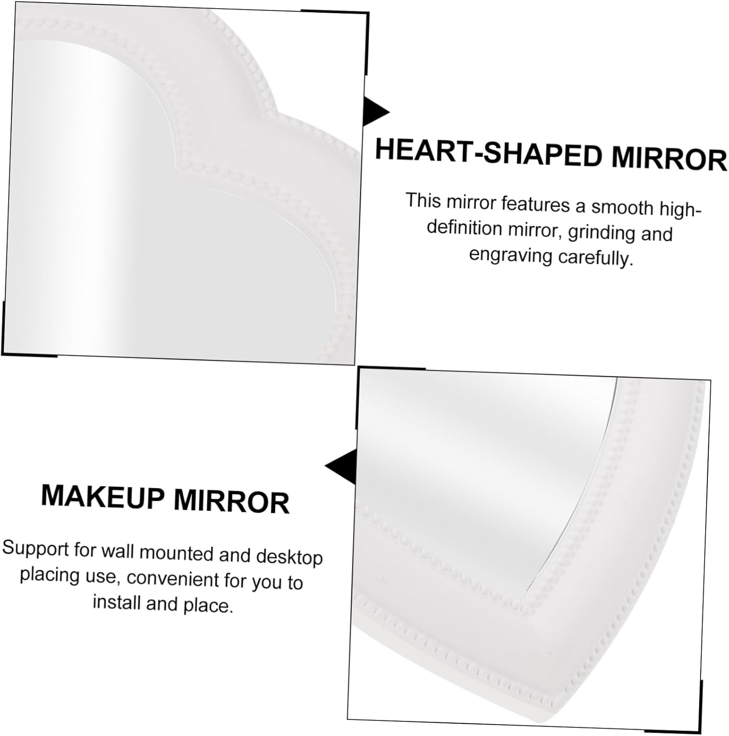 Heart Shaped Vanity Mirror For Desk And Dresser