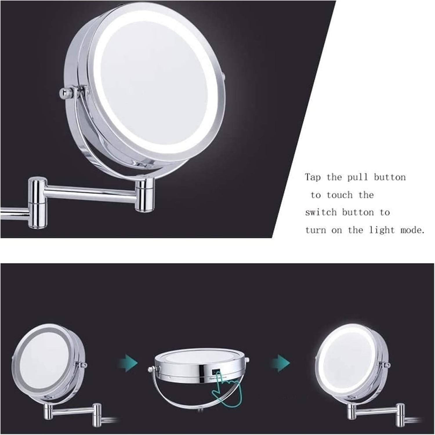 KARFRI Wall-Mounted Vanity Mirror with LED Light 1