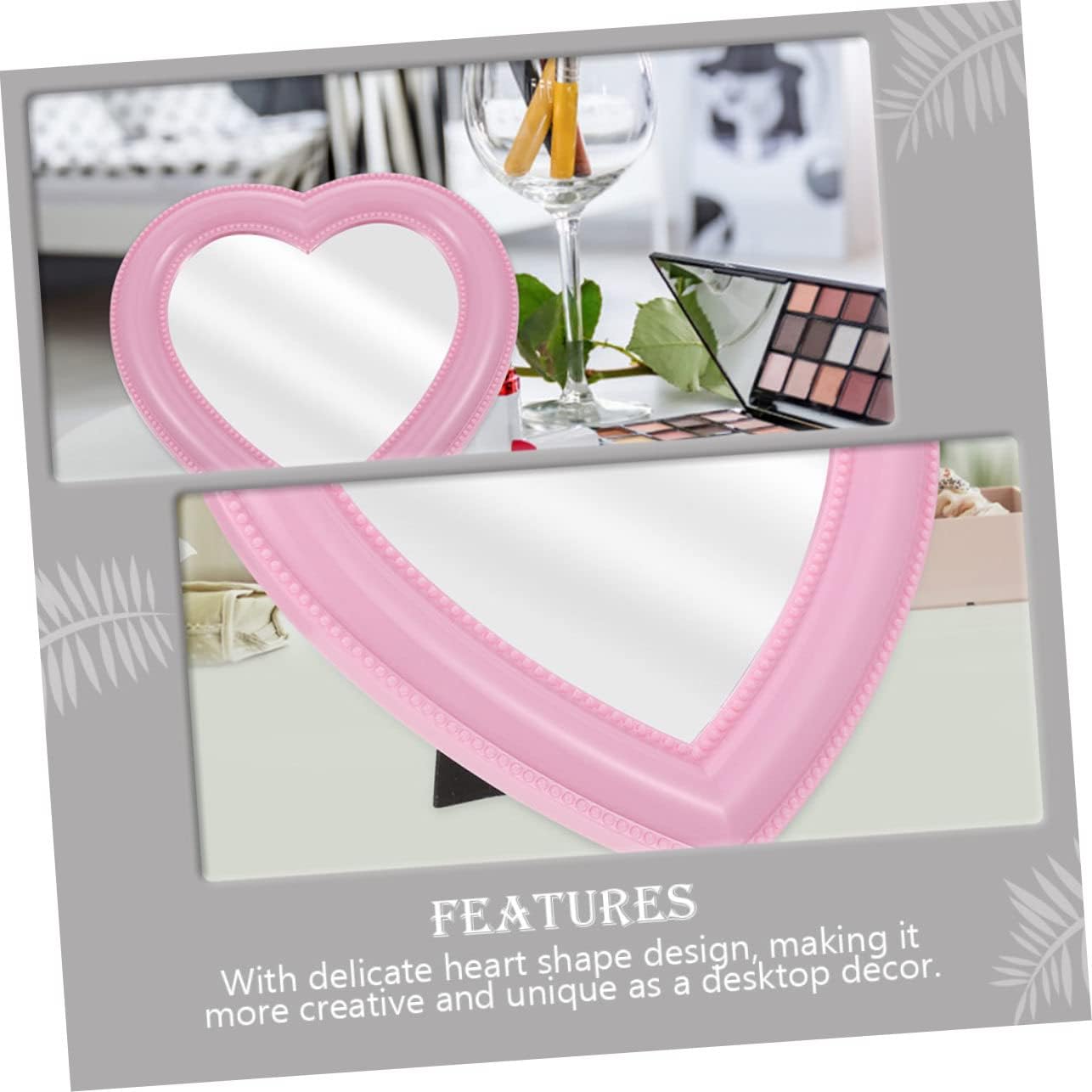 MAGICLULU Heart Shaped Makeup Mirror 2 Pack 1