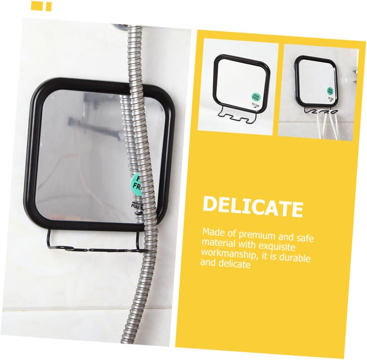 Happyyami Fogless Shower Mirror with Suction Cups
