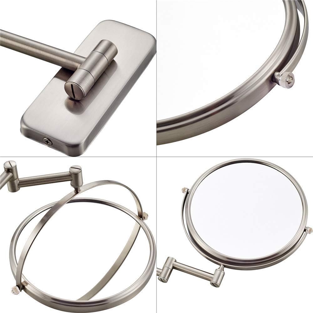 LZHIANG 8-Inch Double-Sided LED Vanity Mirror with 5X Magnification