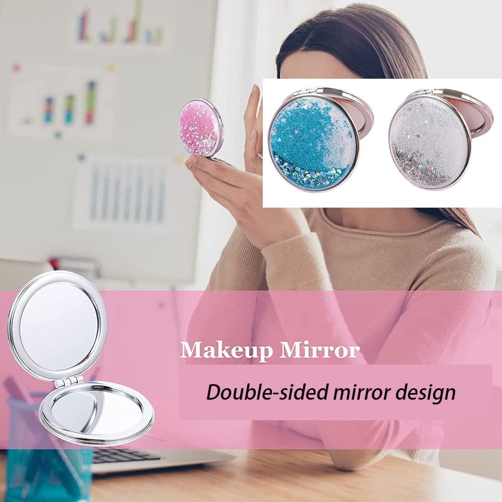 AKOAK Compact Travel Mirror with 2x Magnifying Glass