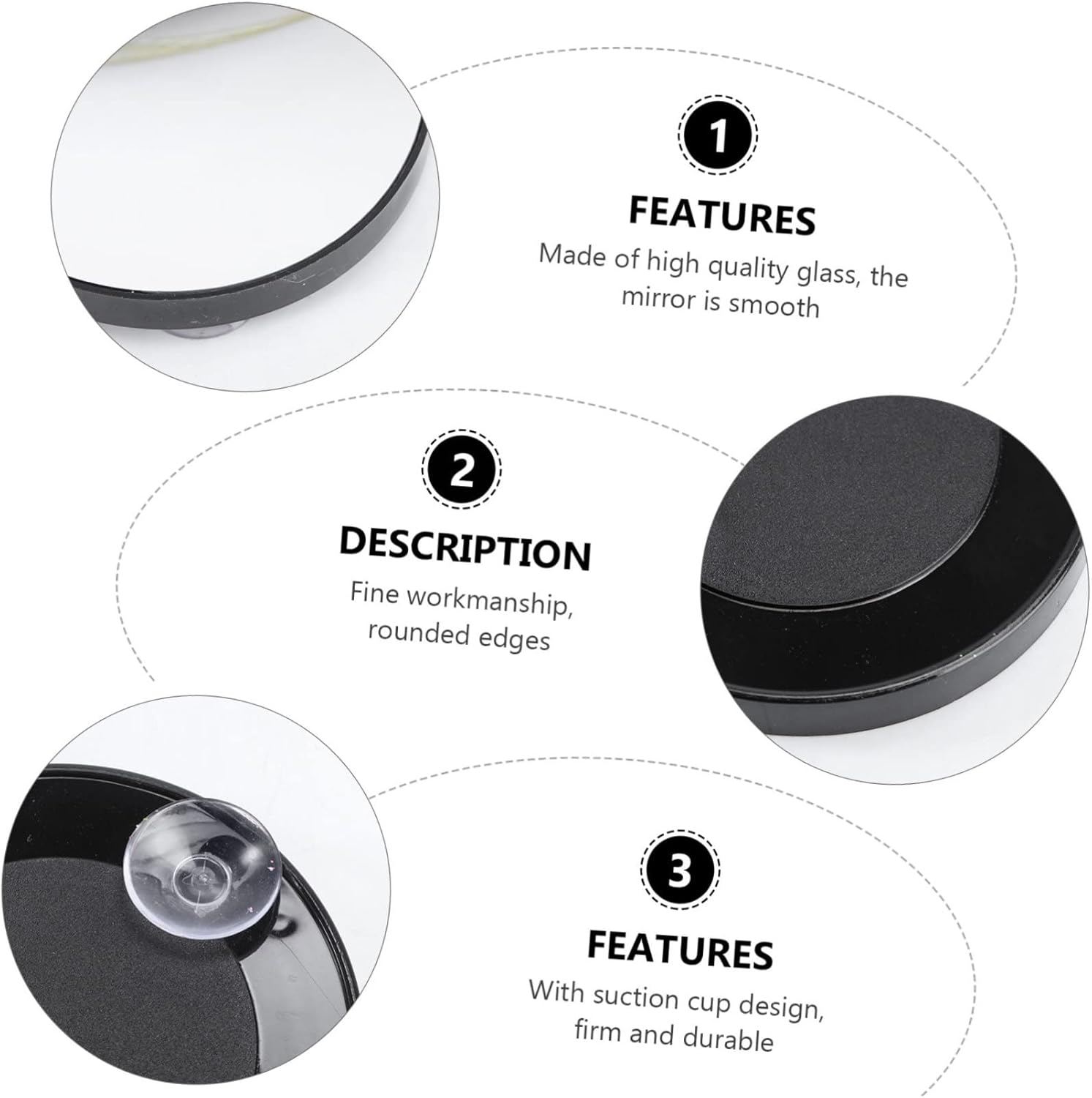 BESTYASH 15x Magnifying Round Mirror with Suction Cups