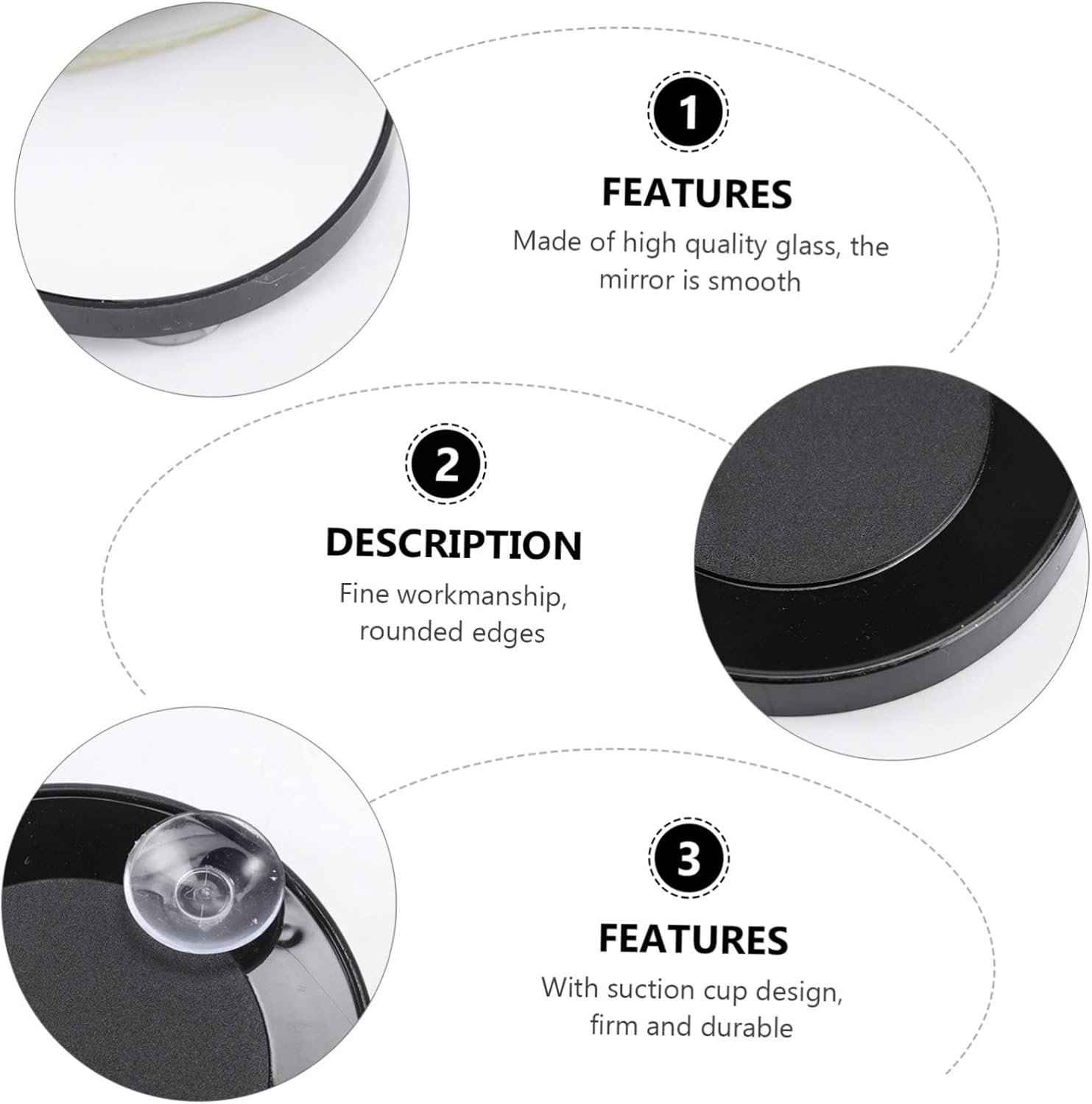 Healvian Magnifying Makeup Mirror with Suction Cups