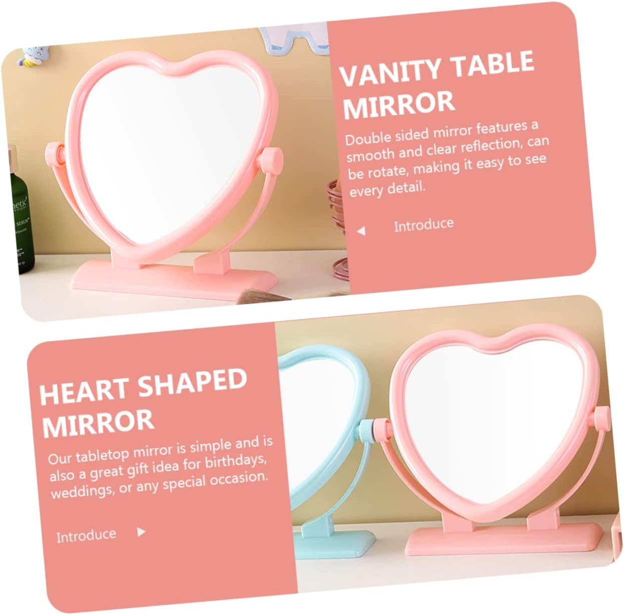 Healeved Double-Sided Compact Vanity Mirror