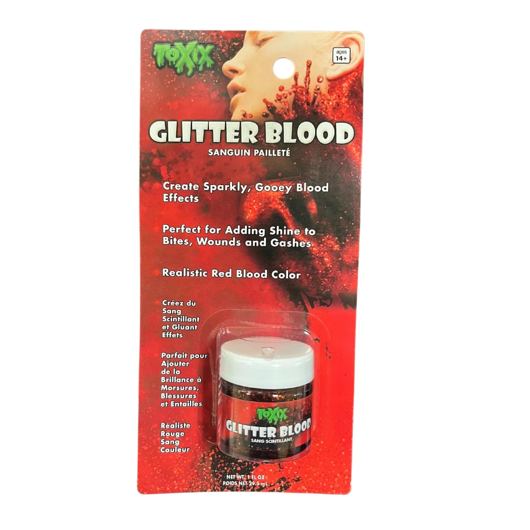 Sparkling Red Glitter Fake Blood 1 Oz
