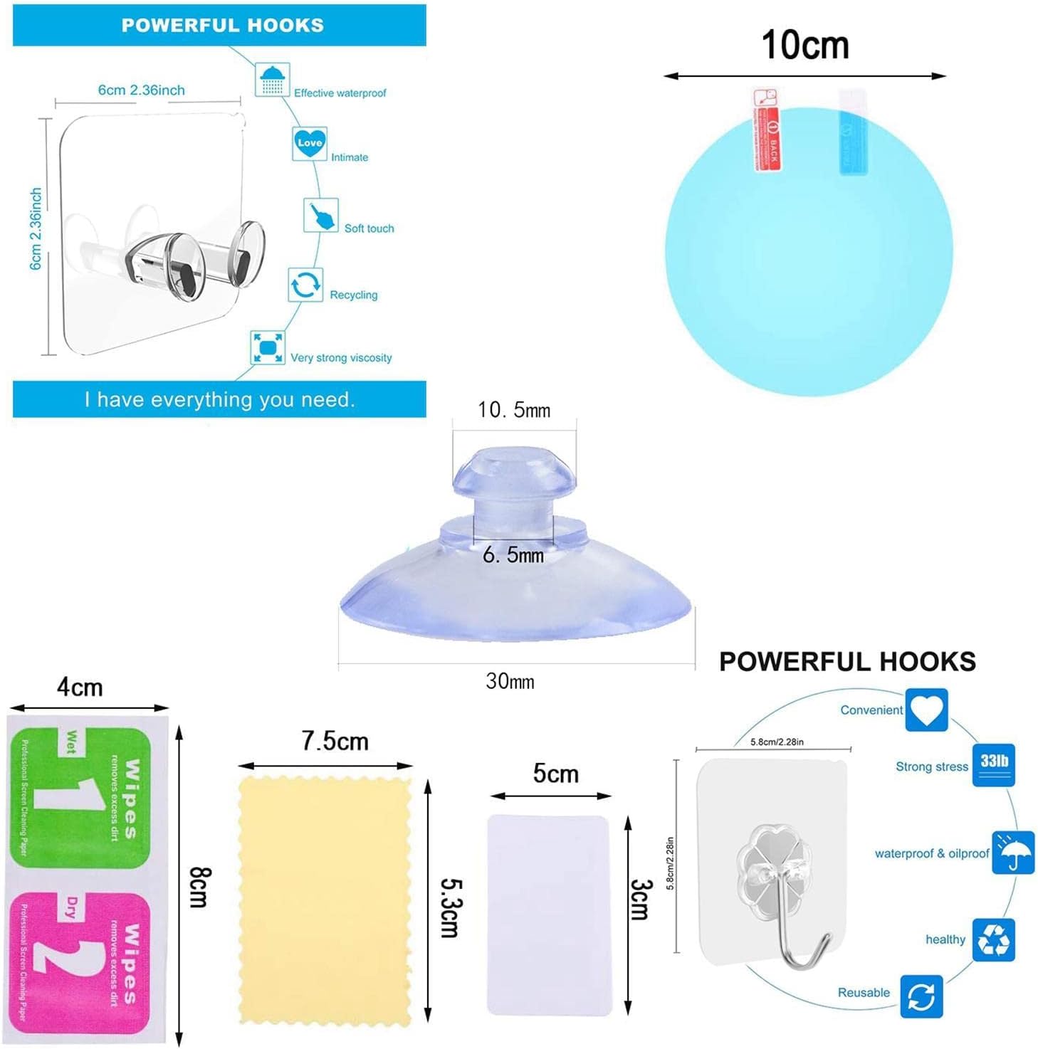 Acrylic Shower Shaving Mirror for Men Women Anti-Fog Travel