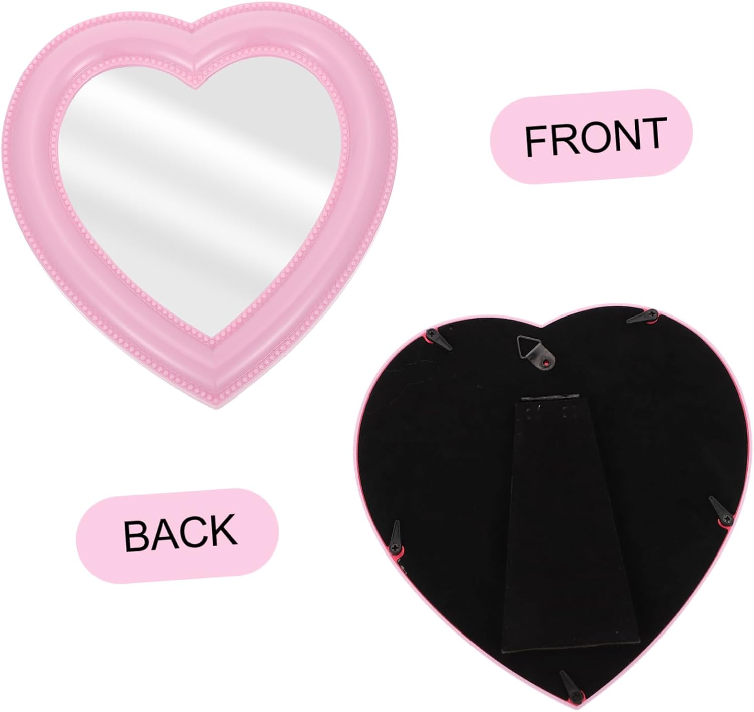 1pc Heart-Shaped Makeup Mirror Wall Mount Desktop Style