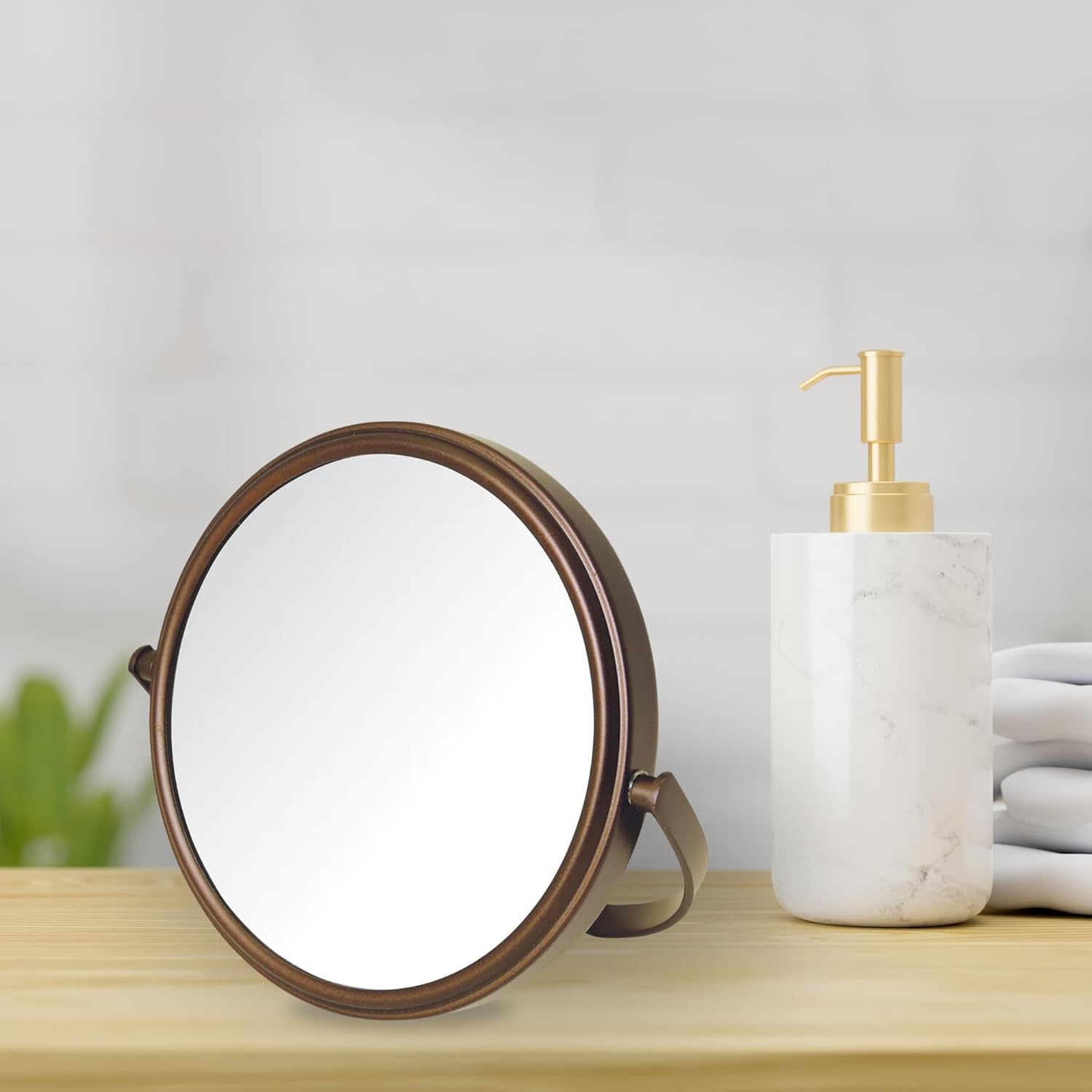 Models Choice JERDON Tabletop Vanity Mirror with Bronze Finish