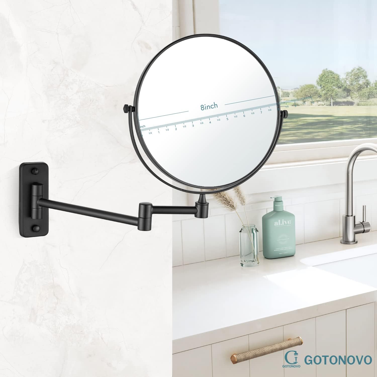 gotonovo 8 Inch Wall Mounted Makeup Mirror