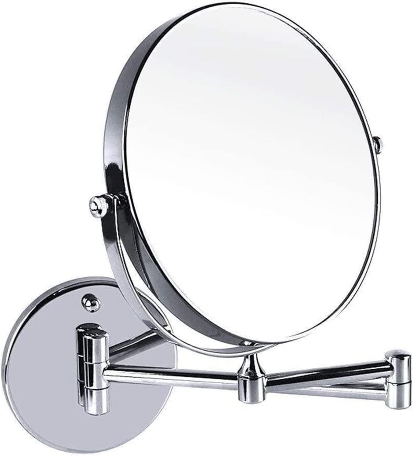 Wall-Mounted 8-Inch Double-Sided 5X Magnifying Vanity Mirror