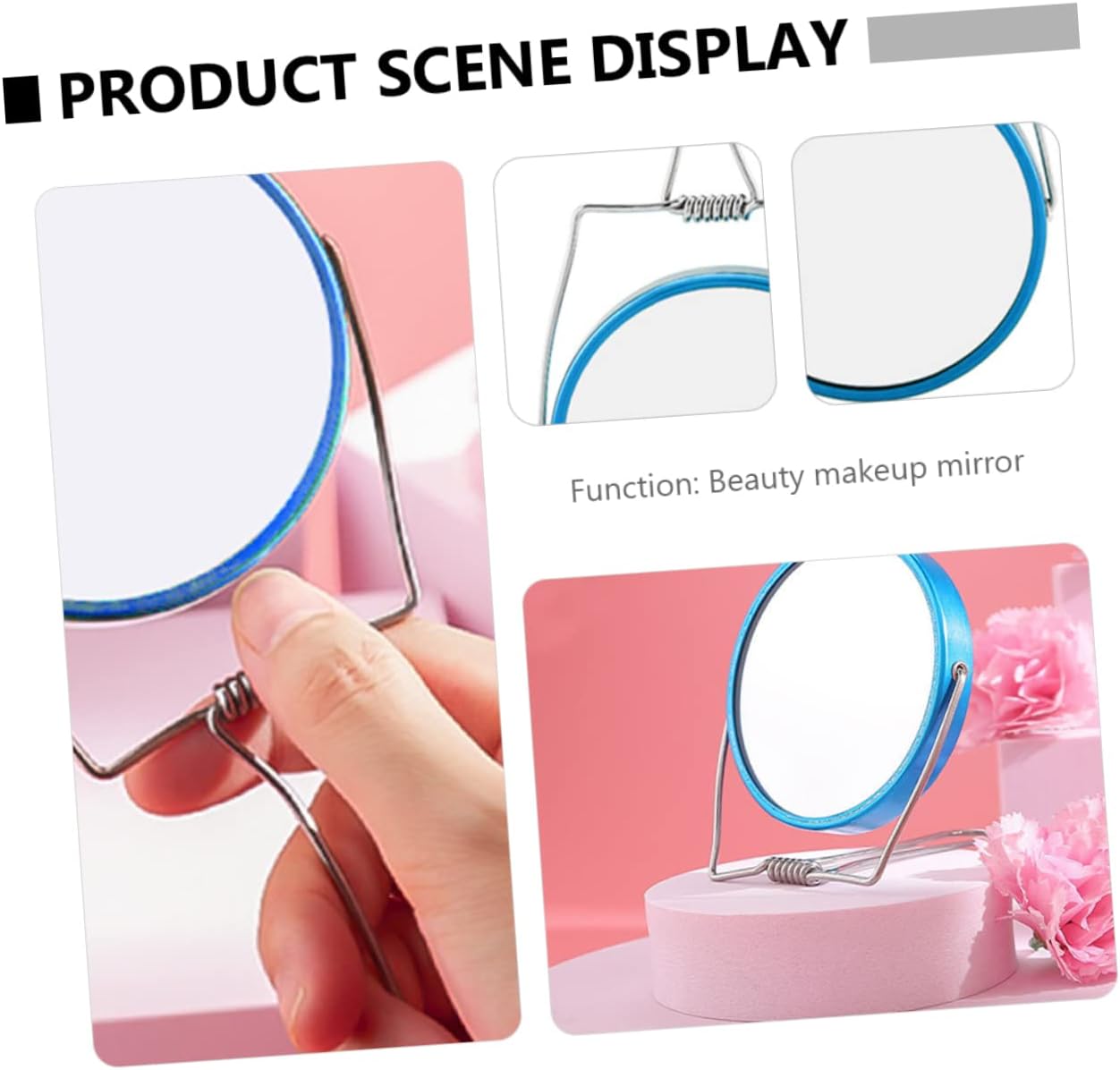 Double-Sided Foldable Makeup Mirror for Beauty Salon and Daily Use