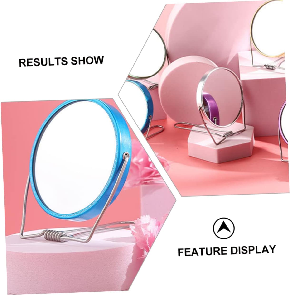 Double-Sided Portable Round Cosmetic Mirror for Girls