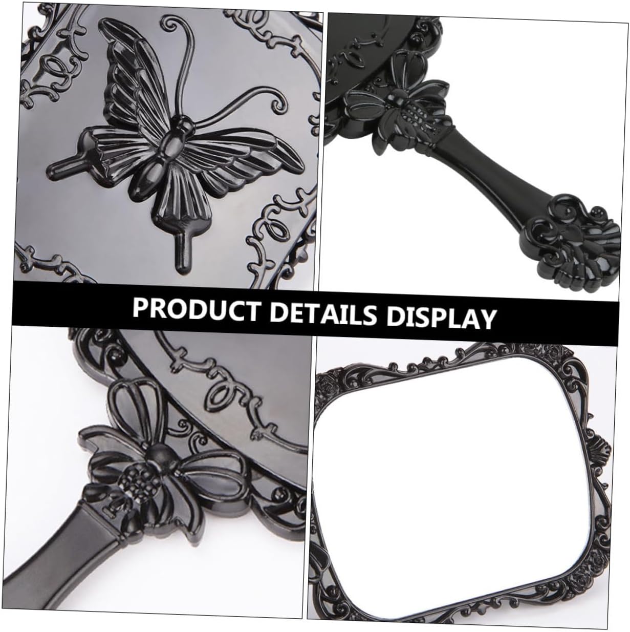 Gogogmee 2Pcs Lightweight Travel Makeup Mirror with Long Handle
