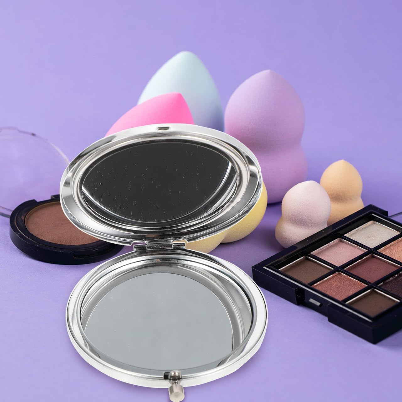 LALAFINA Rhinestone Compact Mirror Double-Sided