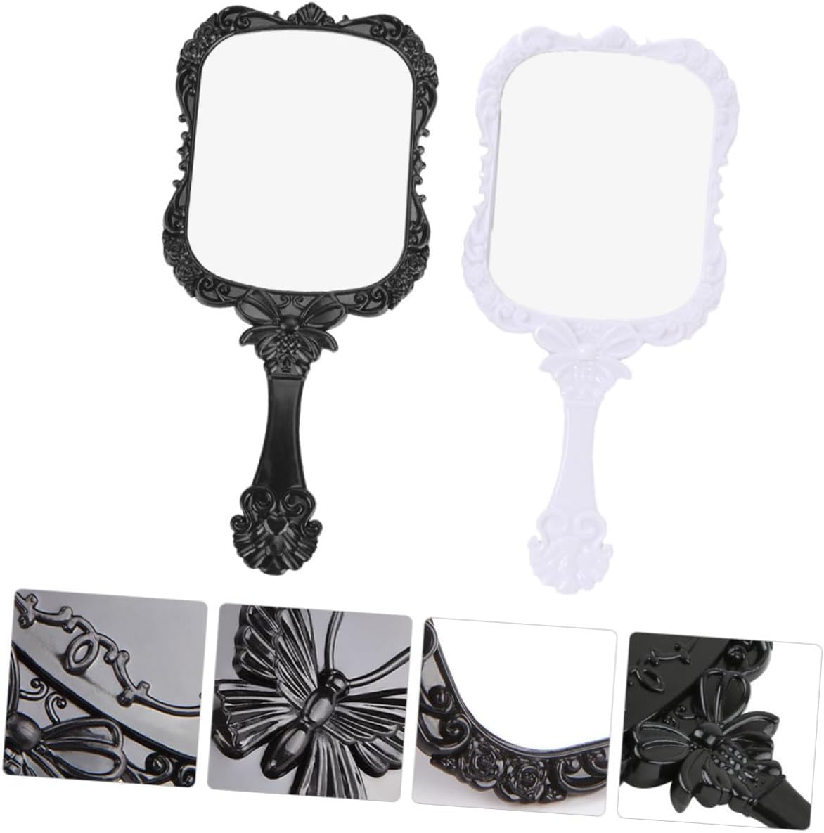 VICASKY 2Pcs Portable Vanity Mirror with Long Handle 1