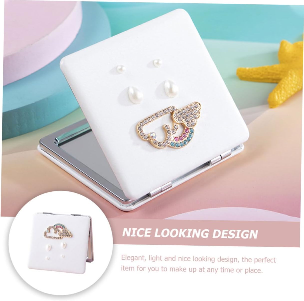NOLITOY Double-Sided Folding Cosmetic Mirror for Travel