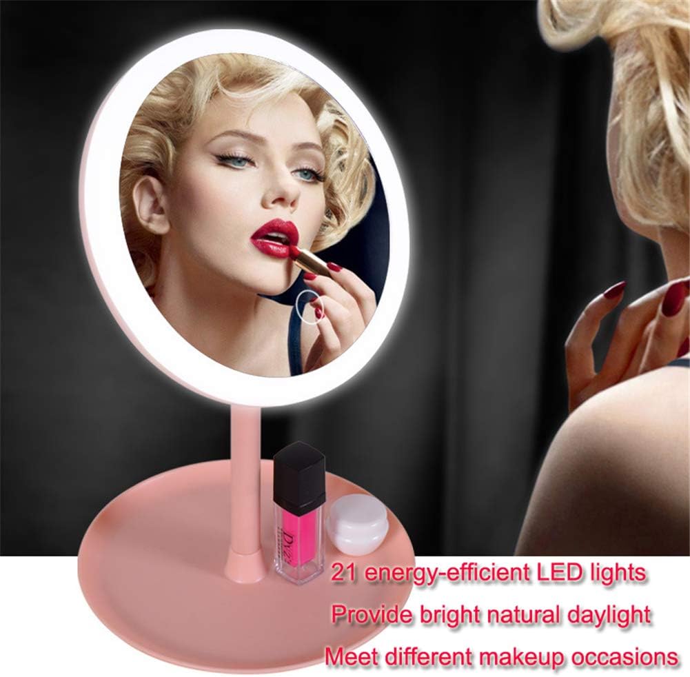 Rechargeable Lighted Makeup Mirror with 3 Bright Levels and Touch Screen
