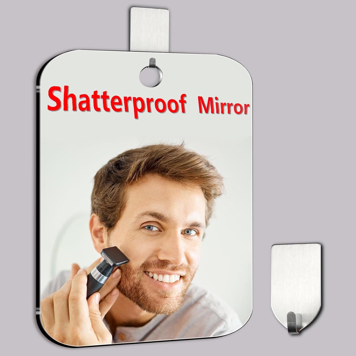 JKNEIWA 11x8 Inch Frameless Shower Mirror for Shaving and Makeup
