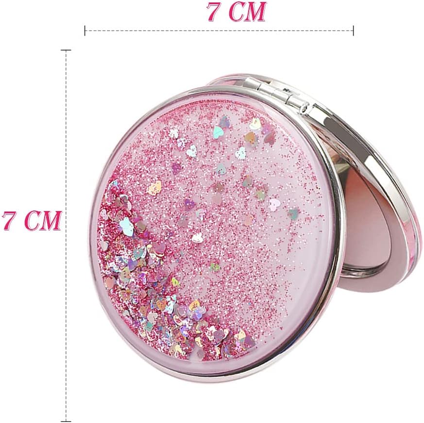 AKOAK Compact Travel Mirror with 2x Magnifying Glass