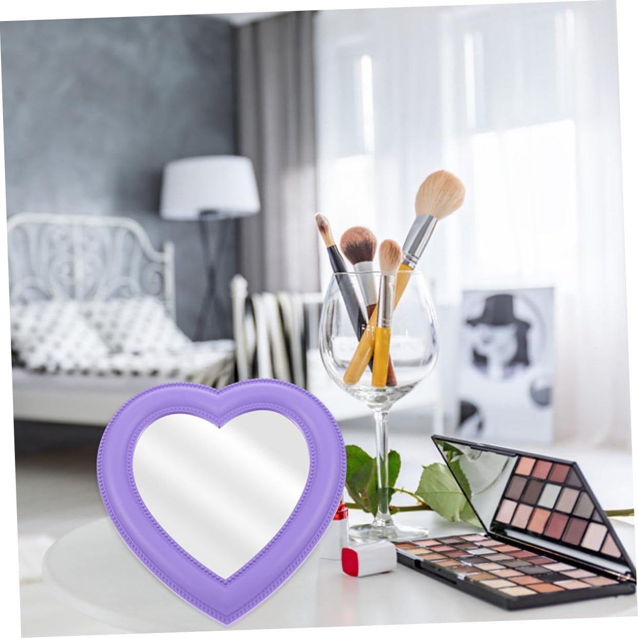 Gatuida 2pcs Heart Shape Makeup Mirror