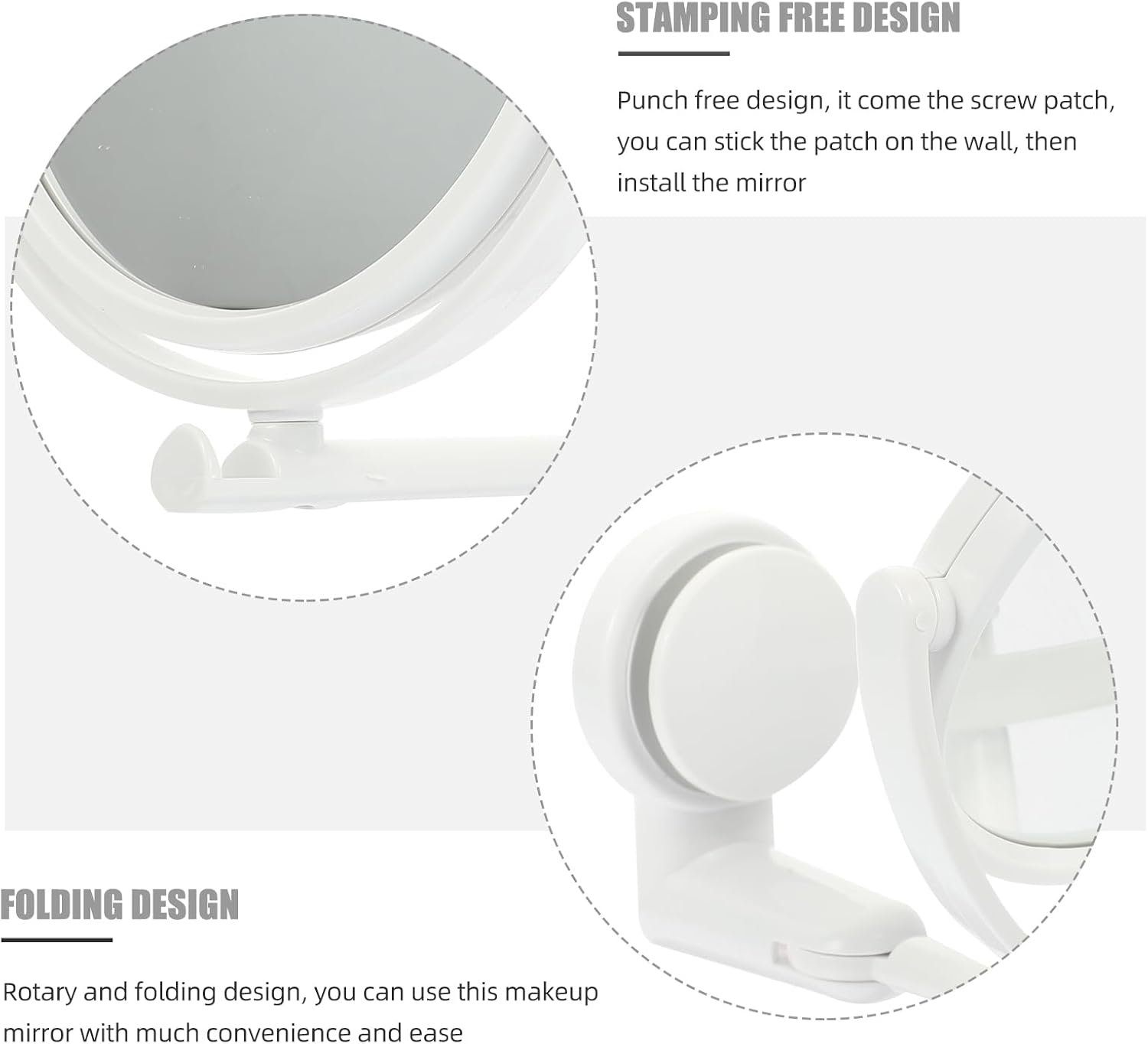 Holibanna Double-Sided Swivel Wall Mirror for Bathroom Bedroom