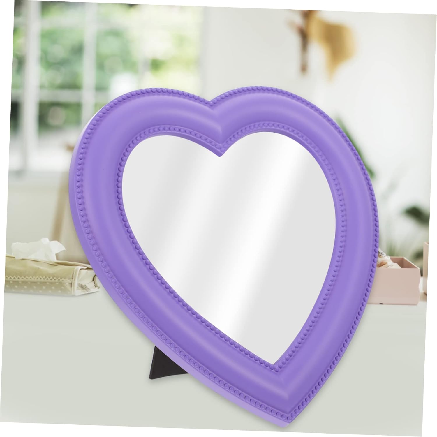 Cabilock Heart-Shaped Makeup Mirror for Vanity Wall or Desktop