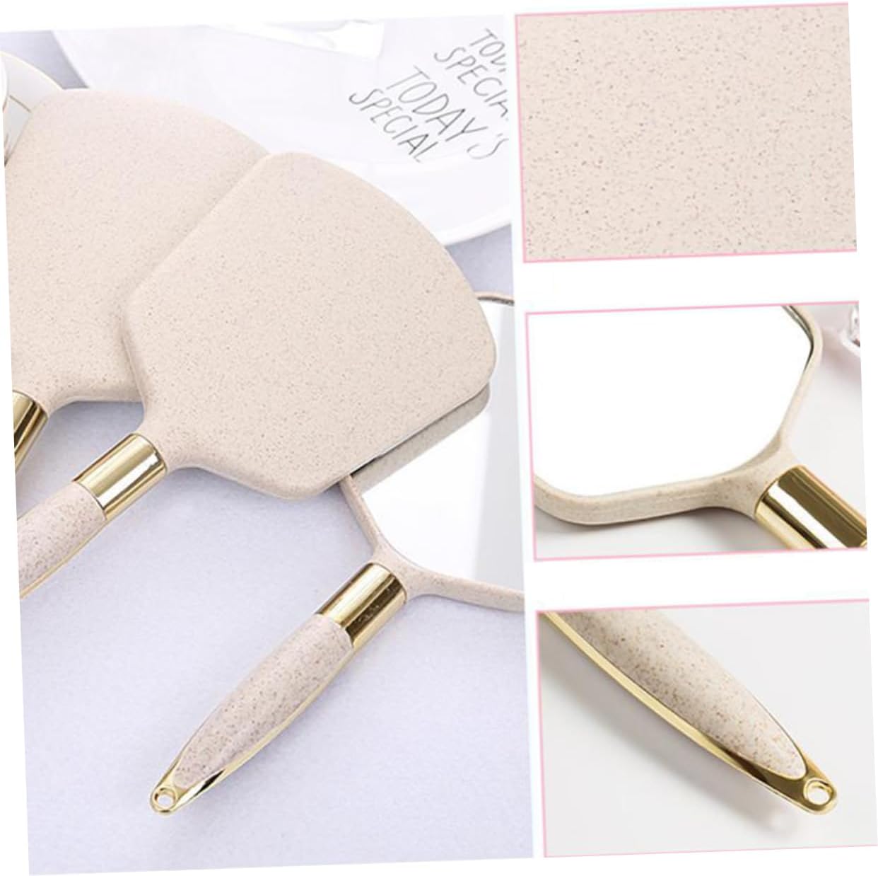 Handheld Makeup Mirror with Handle for Travel and Home Use