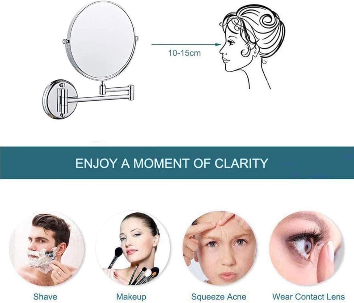 DEIHGE Wall Mounted Makeup Mirror 360 Rotation
