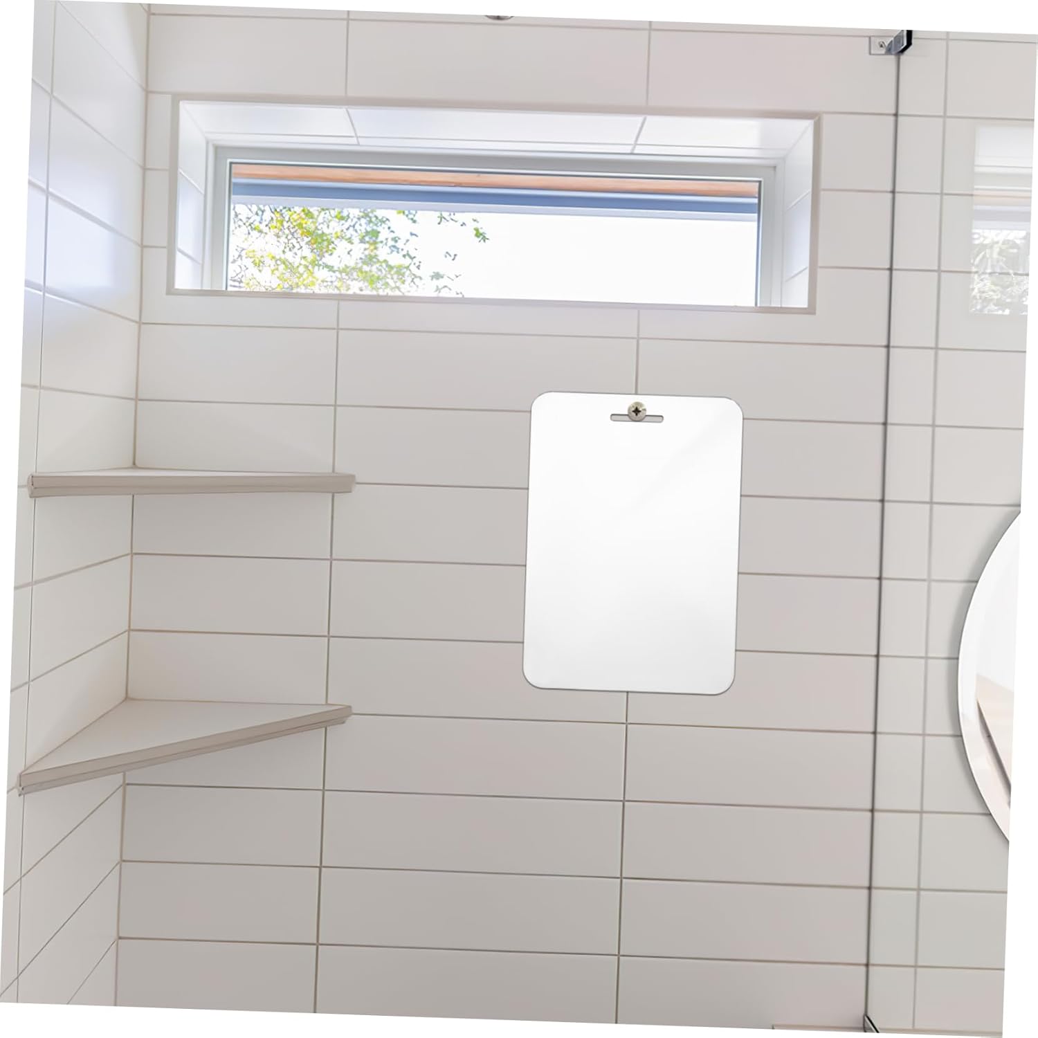 Fogless Acrylic Mirror 30x20cm Shaving Mirror Padlock Shatterproof for Women