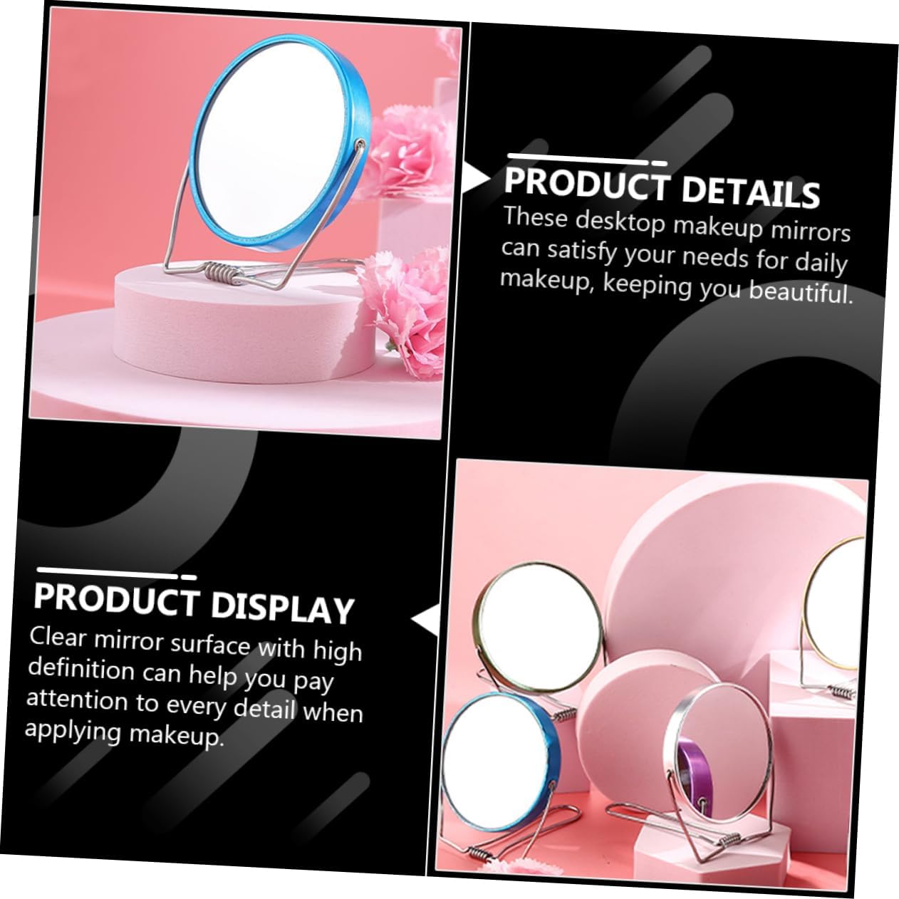 LIFKOME Double-Sided Foldable Makeup Mirror