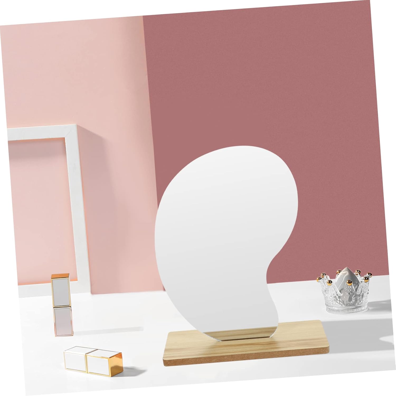 Elegant Flip Movable Makeup Mirror with LED Stand