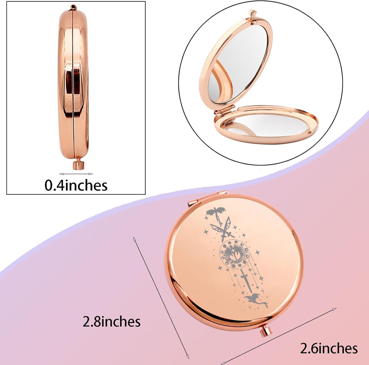 WSNANG Dragon Wing Compact Foldable Makeup Mirror 1