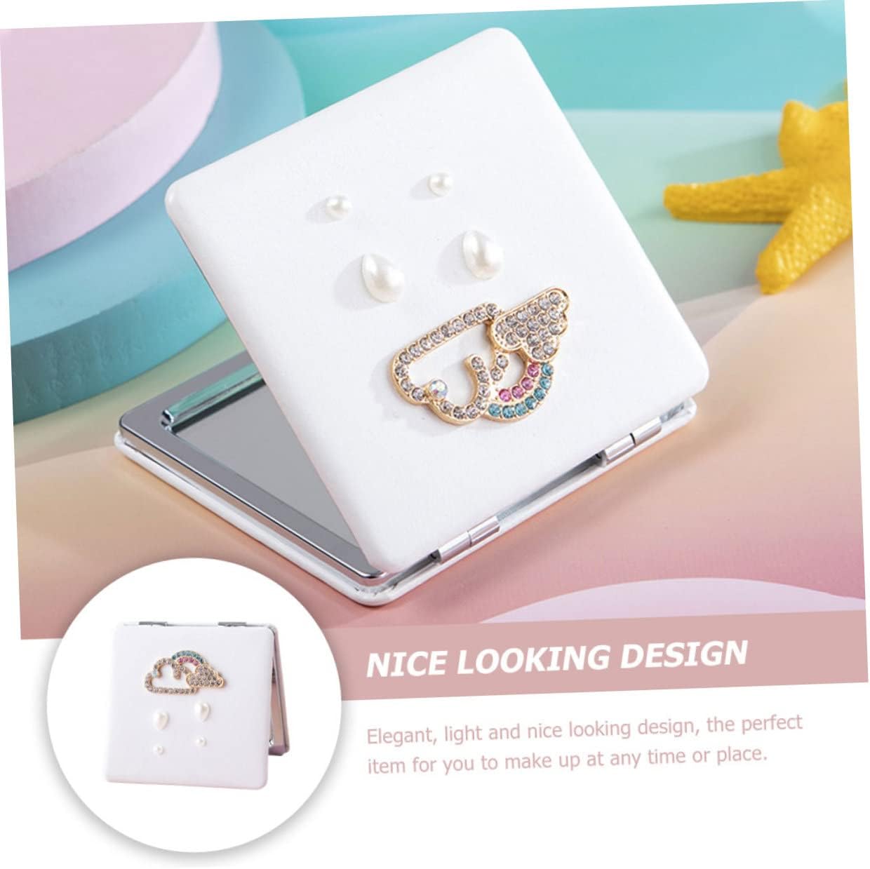 NOLITOY Double-Sided Travel Makeup Mirror Compact Portable 1