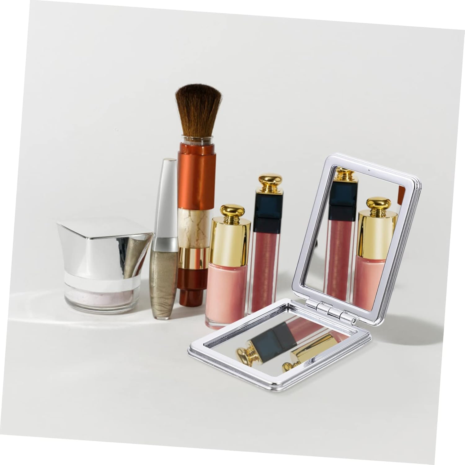 Portable Double-Sided Compact Mirror for Travel Makeup