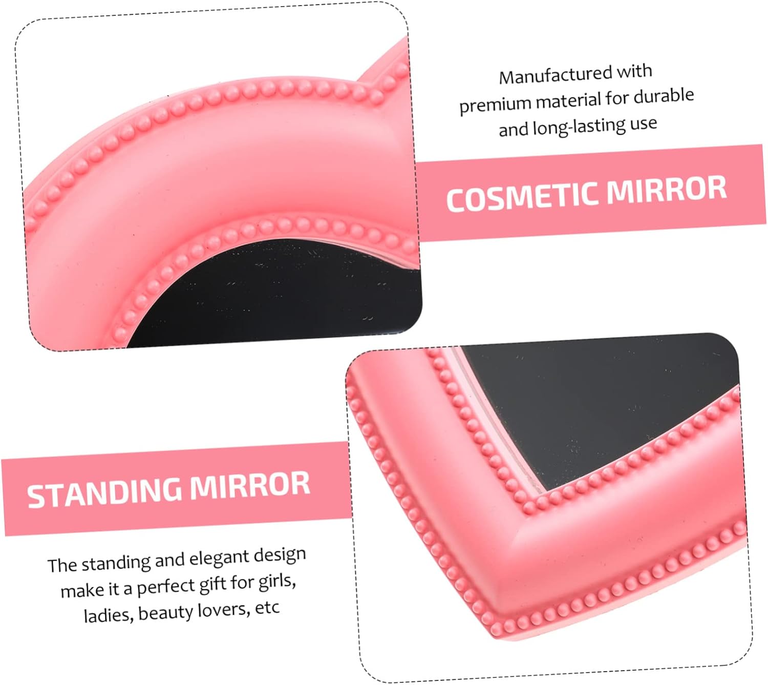 DOITOOL Heart Shape Standing Mountable Mirror Dual-Purpose Makeup
