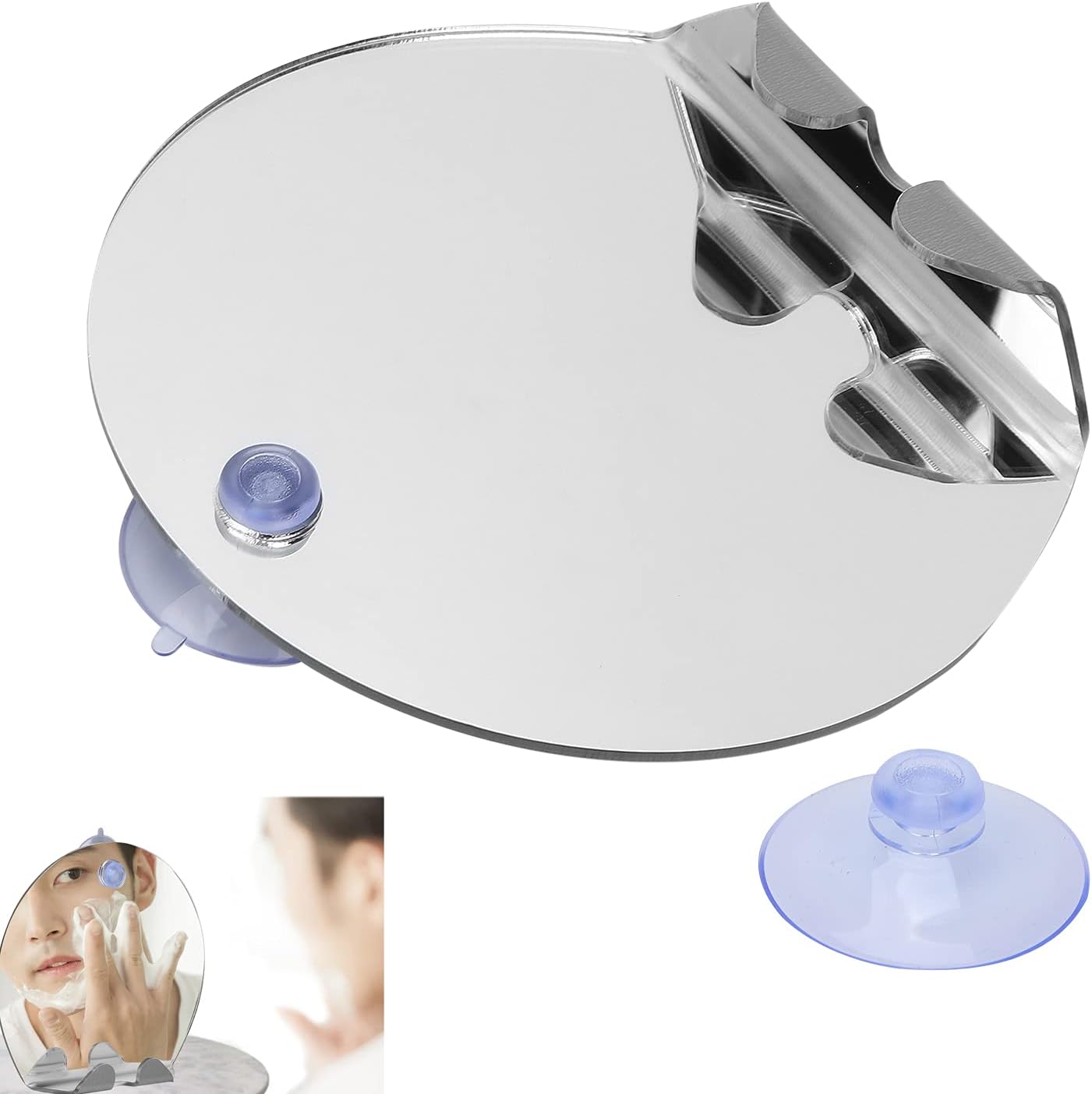YEmirth Non-Fog Round Shower Mirror with Suction Hook 1