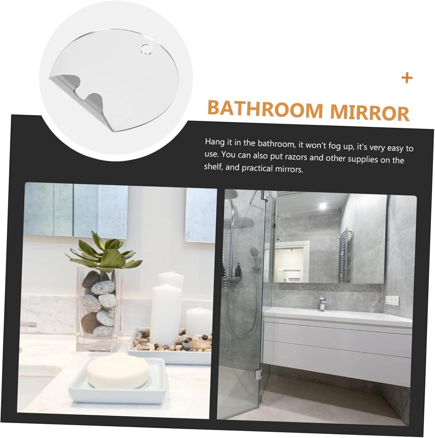 Vaguelly Fogless Travel Mirror for Shaving
