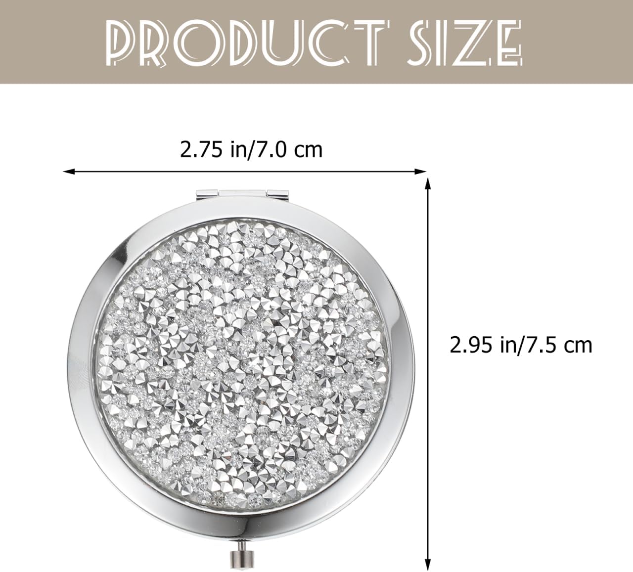 LALAFINA Rhinestone Compact Mirror Double-Sided