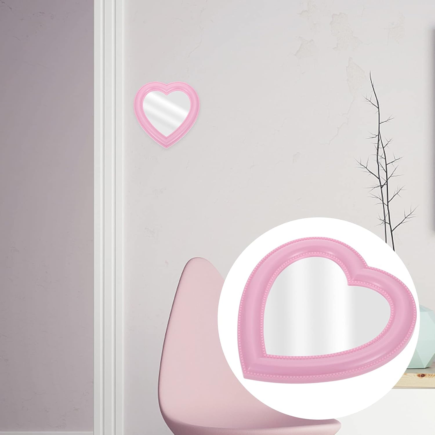 CALLARON Heart-Shaped Desktop Makeup Mirror
