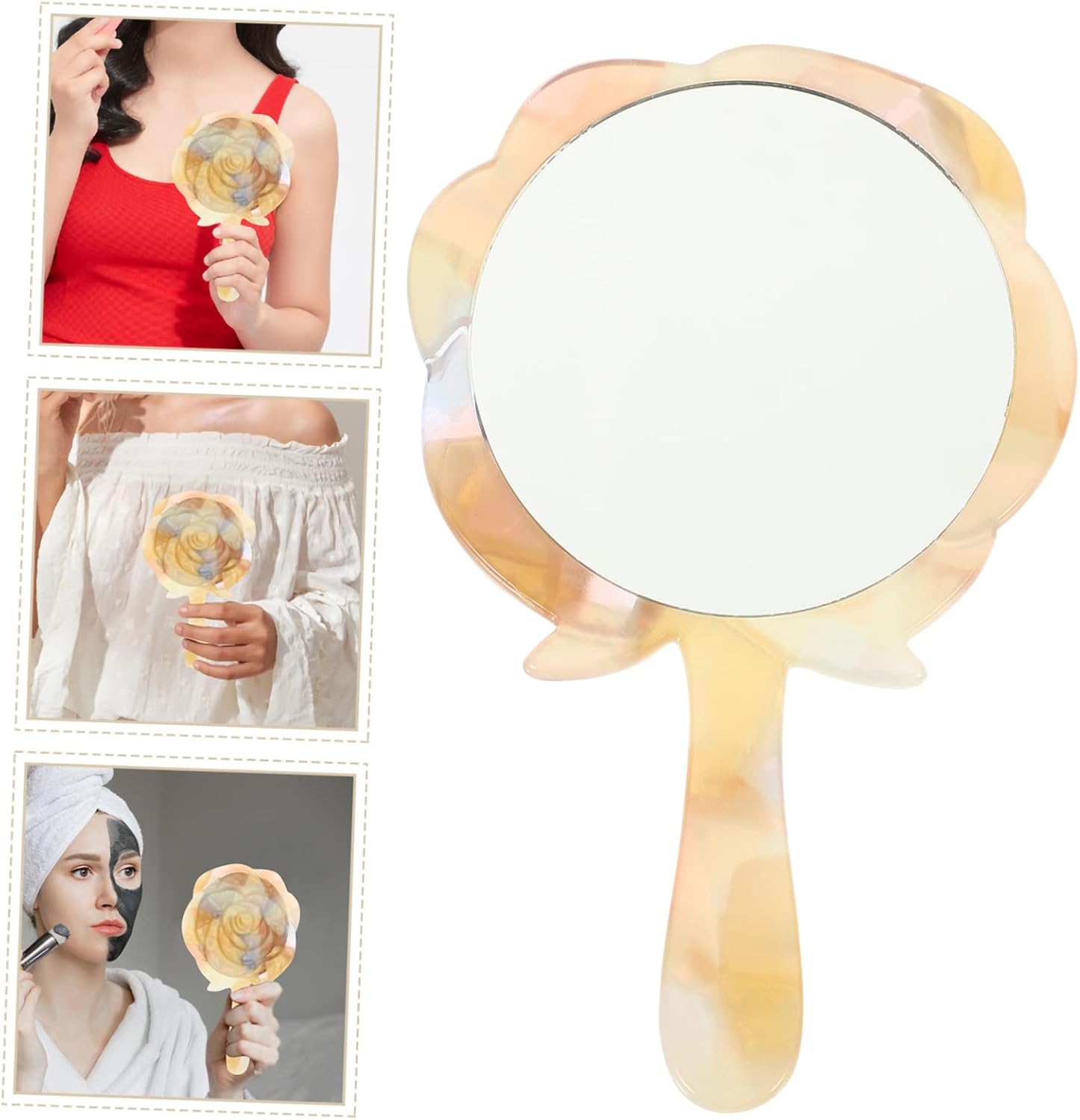 DOITOOL Heart Shaped Compact Travel Mirror for Women