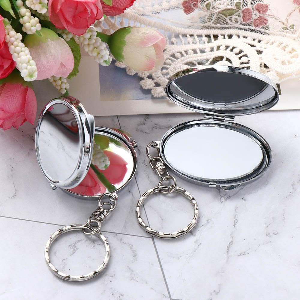 Double Sides Metal Cosmetic Mirror Keychain
