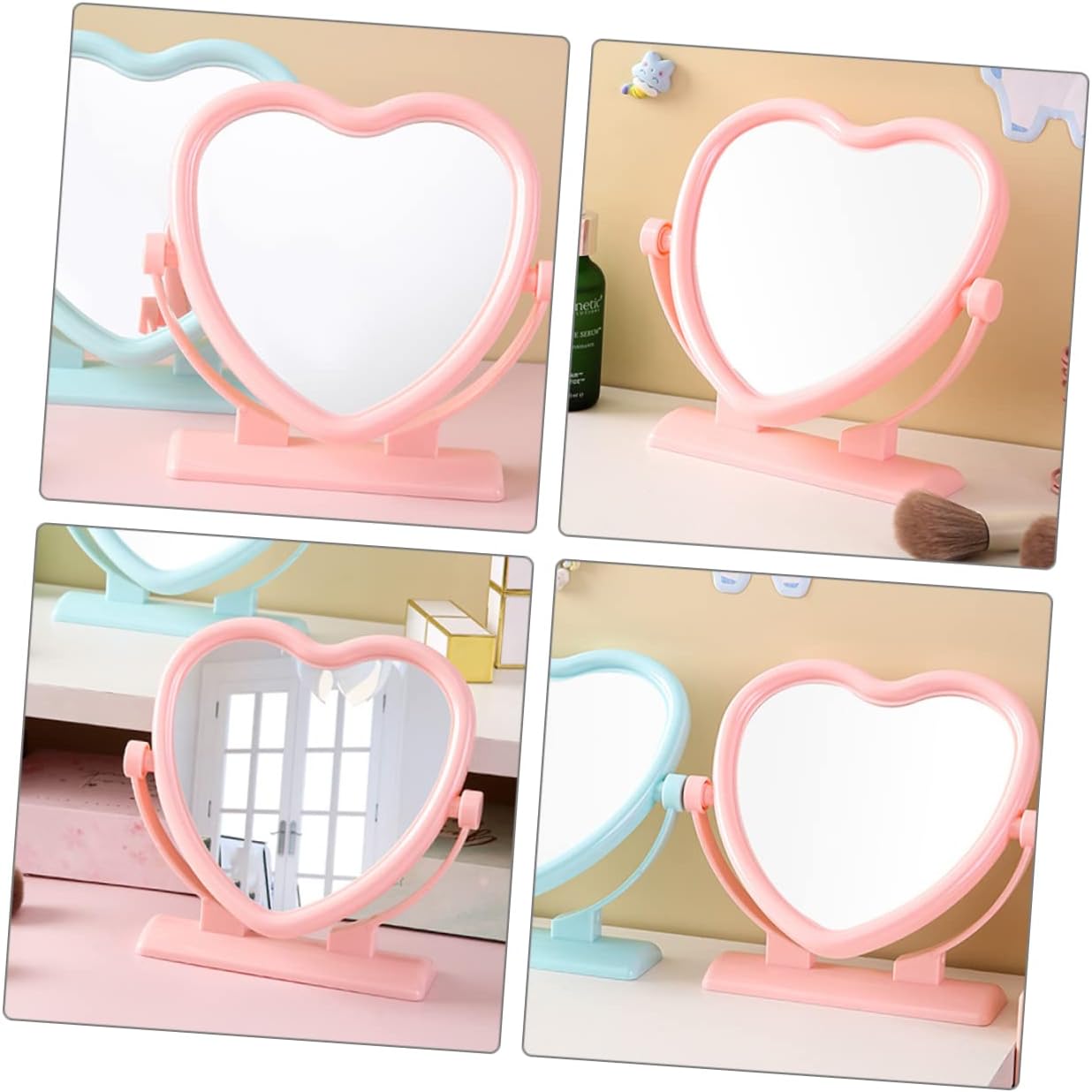 VICASKY Heart Shaped Double Sided Makeup Mirror