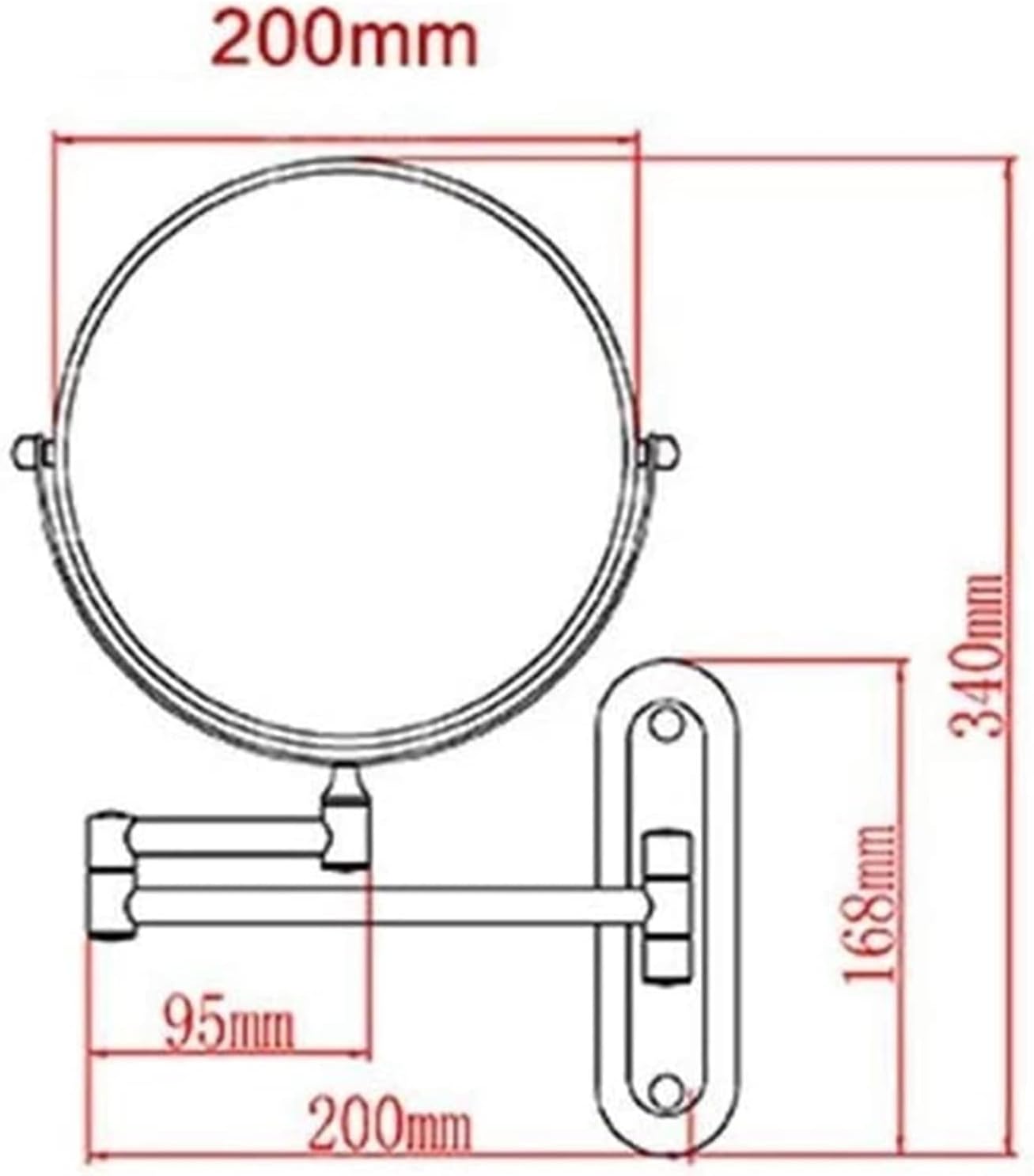 YQYBF Wall-Mounted 8-Inch Double-Sided Magnifying Mirror