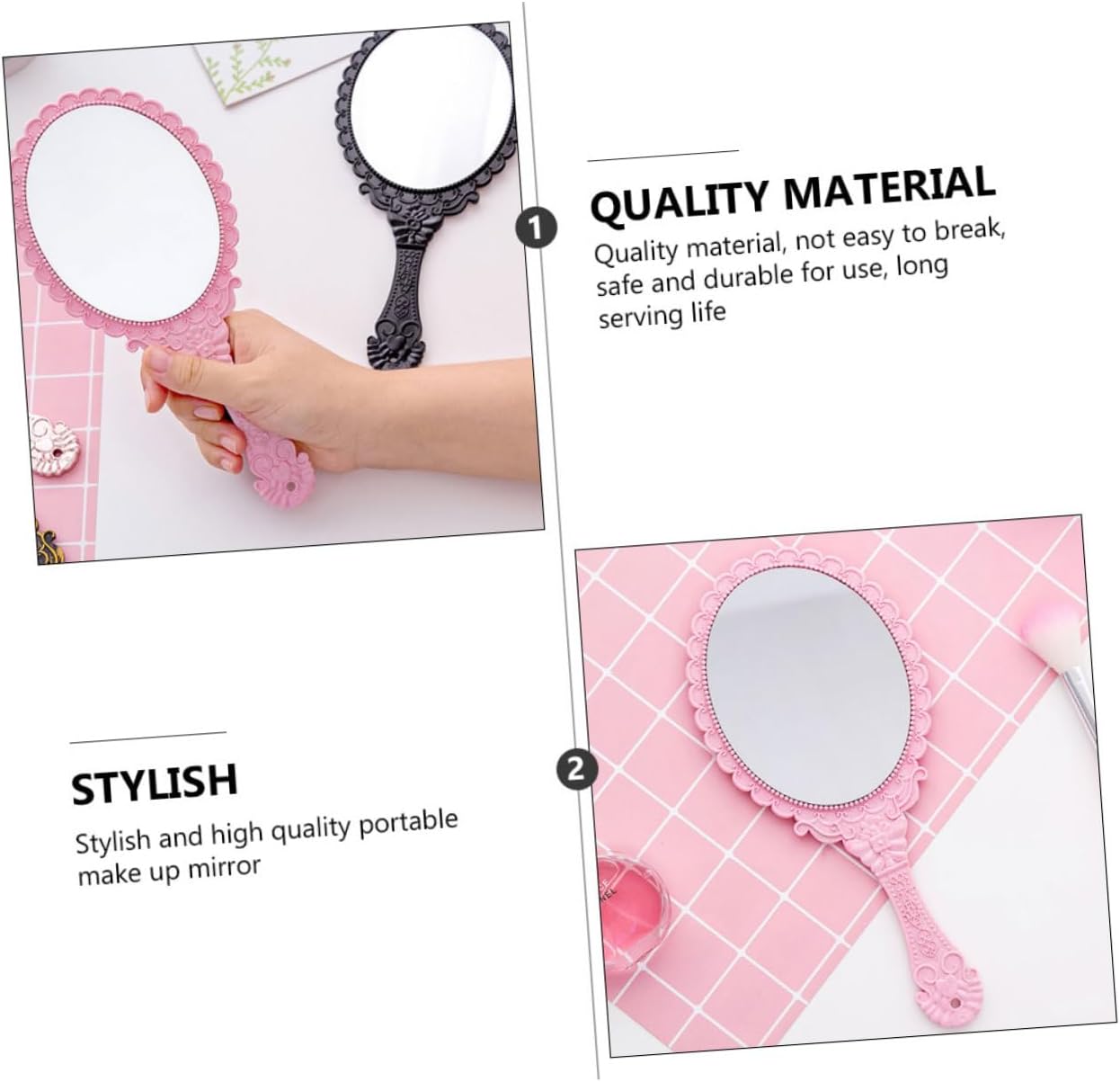 DOITOOL 2pcs LED Travel Makeup Mirror Set