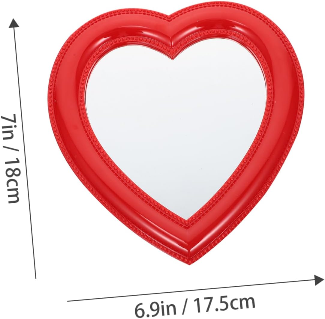 Heart Shaped Desktop Makeup Mirror with HD Clarity