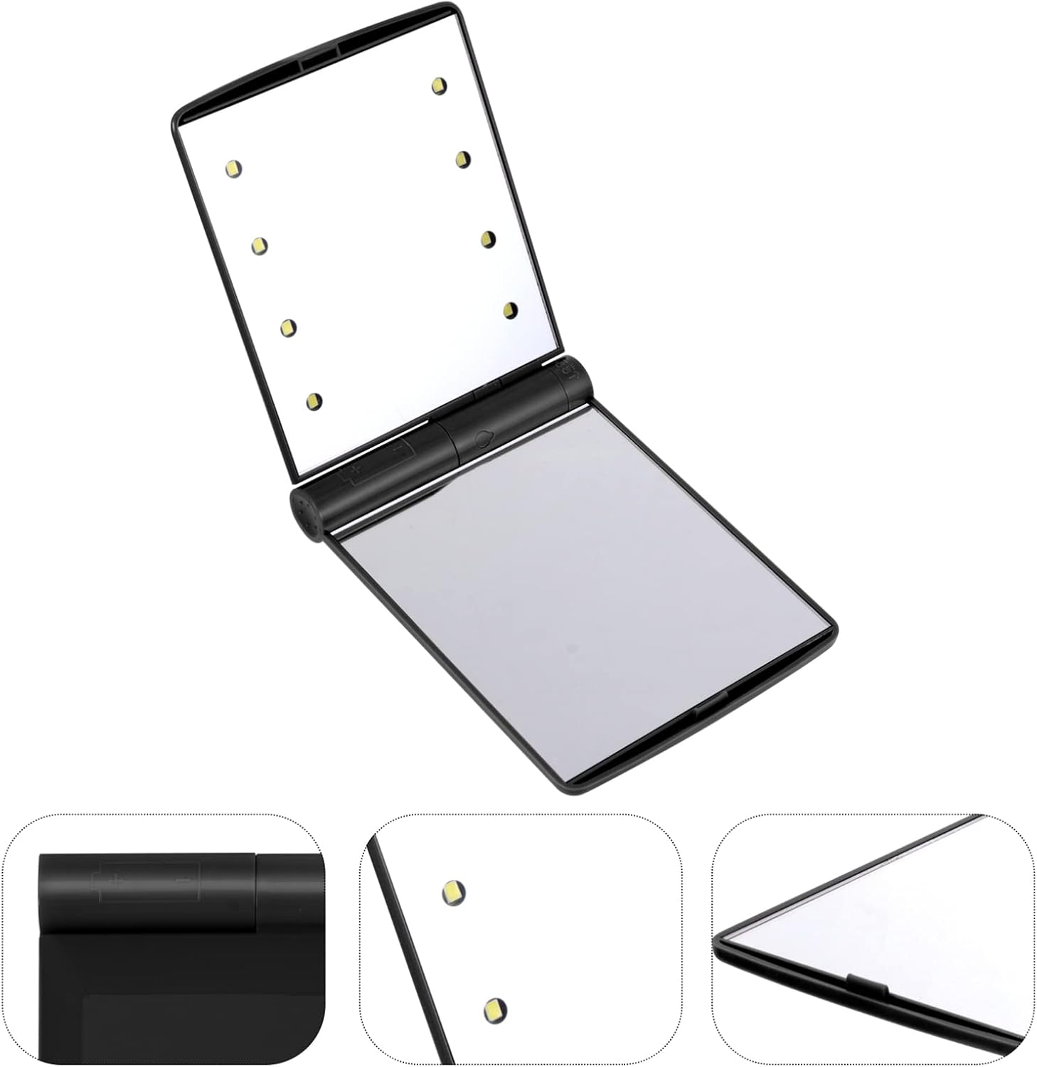 PartyKindom Foldable LED Makeup Mirror for Women