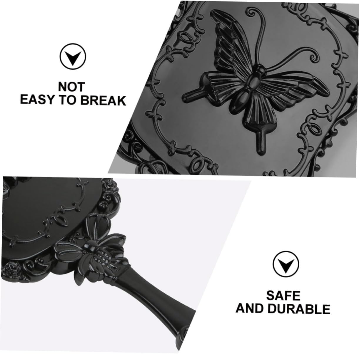 Gogogmee 2Pcs Lightweight Travel Makeup Mirror with Long Handle