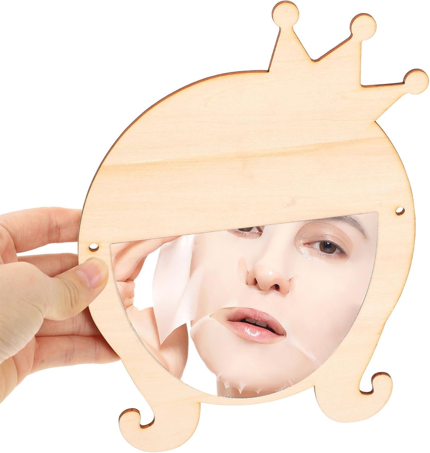 Cute Cartoon Wooden Makeup Mirror for Home and Beauty Use