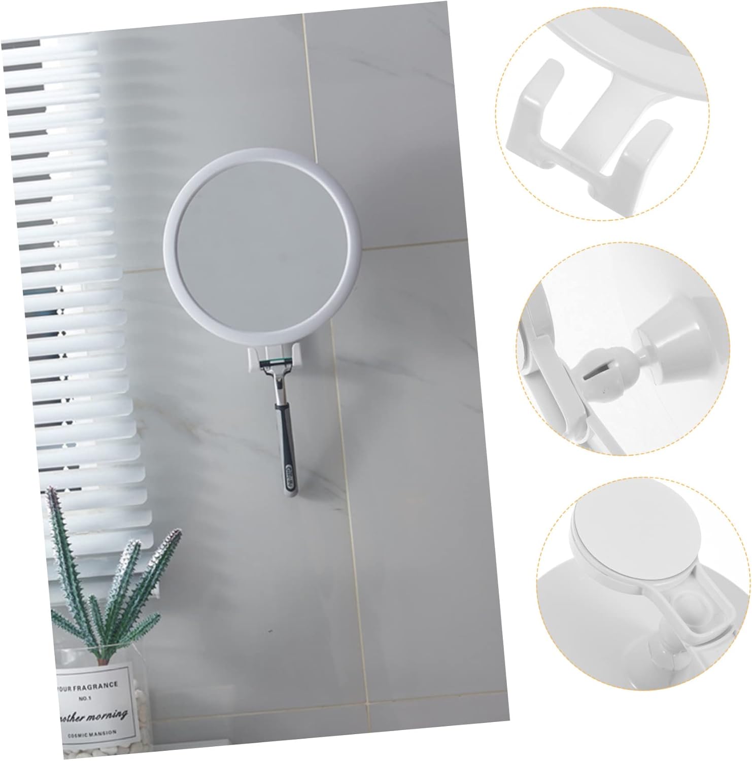 Fogless Shower Mirror with Cup Hook for Bathroom 1
